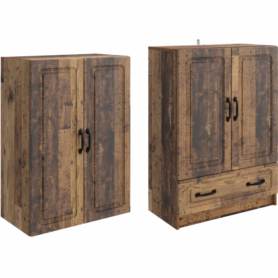 vidaXL Kastenset 2 st Oud hout Bewerkt hout bruin, foto 3