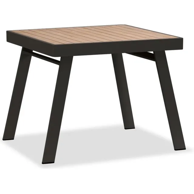 Higold York dining tuintafel 90x90xH75 cm aluminium antraciet teak