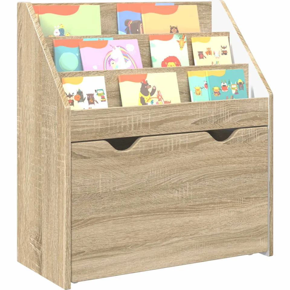 vidaXL Kinderen Boekenkast Sonoma Eiken 60 x 29,5 x 69 cm Bewerkt hout, foto 3