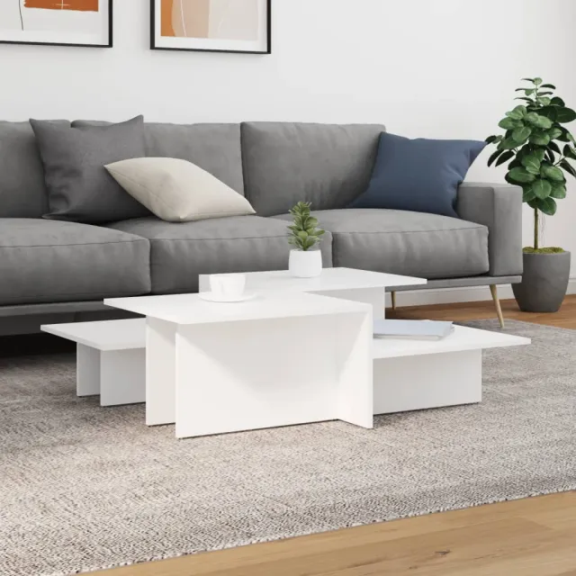 vidaXL Salontafels 2 st bewerkt hout wit