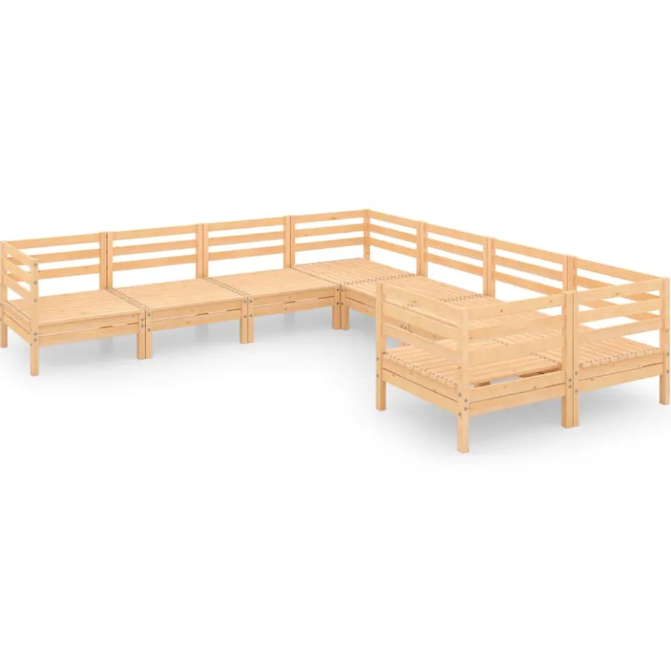vidaXL 8-delige Loungeset massief grenenhout Bruin