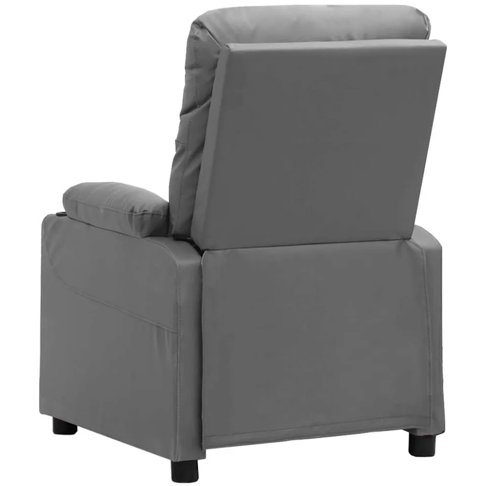 vidaXL Massagestoel elektrisch kunstleer grijs, foto 4