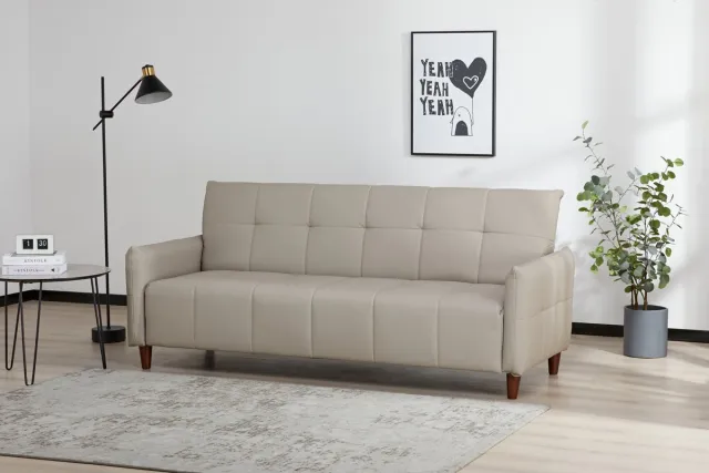 Sleepking Slaapbank / Sofa Bed Levante - Taupe - 2 Persoons Met Opbergruimte