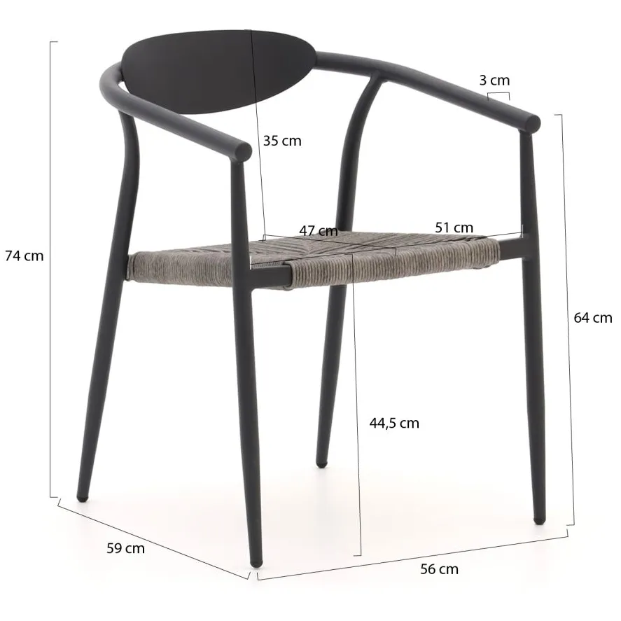 Manifesto Furniture Manifesto Cavone/Bruca 170cm dining tuinset 5-delig stapelbaar Bruin