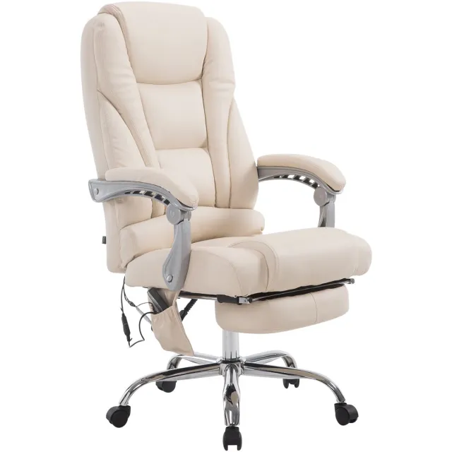 CLP Pacific V2 Bureaustoel - Massagefunctie - Kunstleder creme