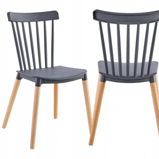Furnitex K35-FX - Eetkamerstoel - Grijs - Beukenhouten poten - Scandinavische stijl Grijs;Naturel