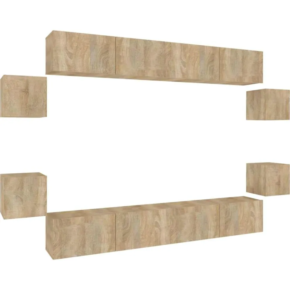 vidaXL 8-delige Tv-meubelset bewerkt hout sonoma eikenkleurig, foto 3