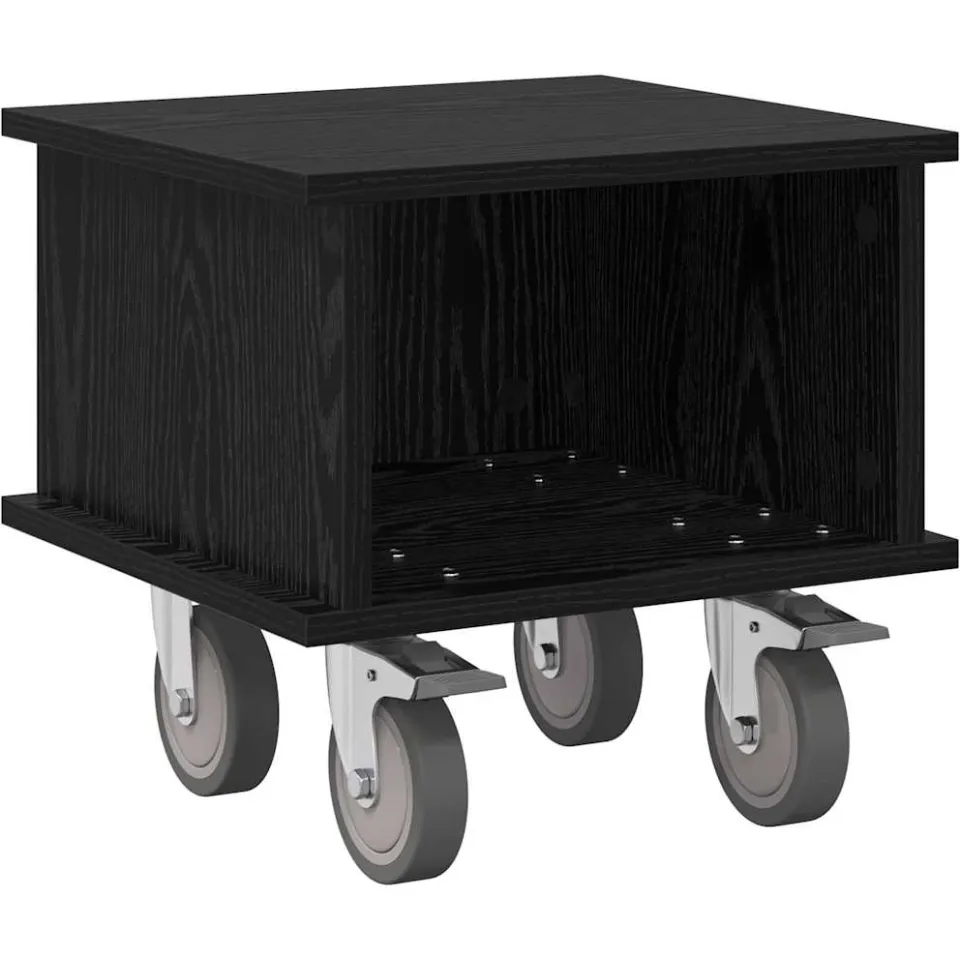 vidaXL TV-standaard 37 x 35 x 35 cm Zwart Eiken Bewerkt hout, foto 3