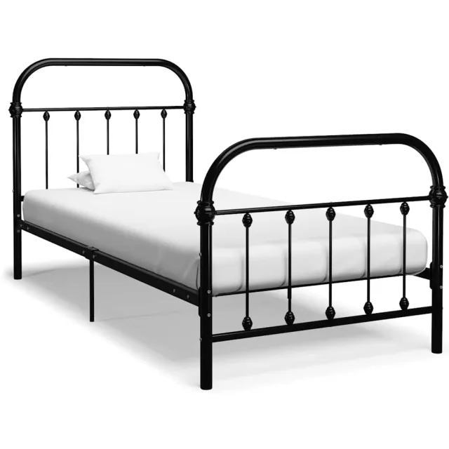 vidaXL Bedframe metaal zwart 100x200 cm