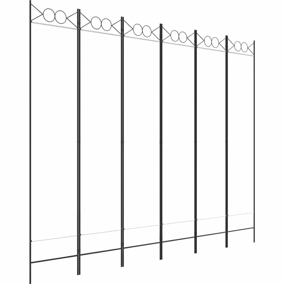 vidaXL Kamerscherm met 6 panelen 240x200 cm stof wit, foto 4