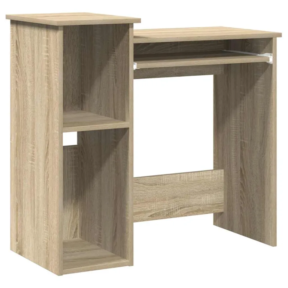 vidaXL Bureau met schappen 84x40x78 cm bewerkt hout sonoma eikenkleur, foto 3