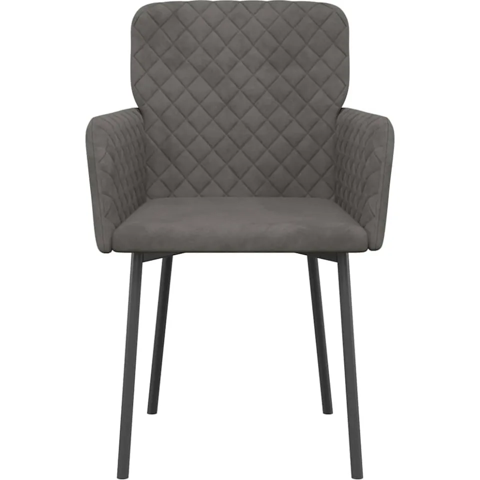 vidaXL Eetkamerstoelen 2 st fluweel donkergrijs grijs, foto 4