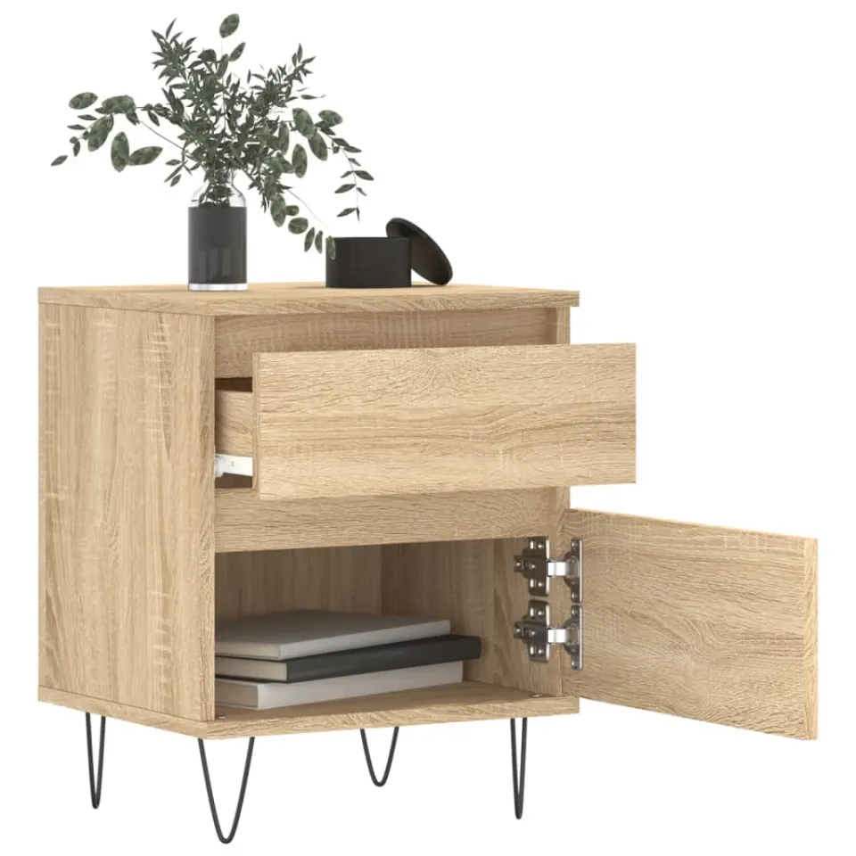 vidaXL Nachtkastjes 2 st 40x35x50 cm sonoma eikenkleurig, foto 4