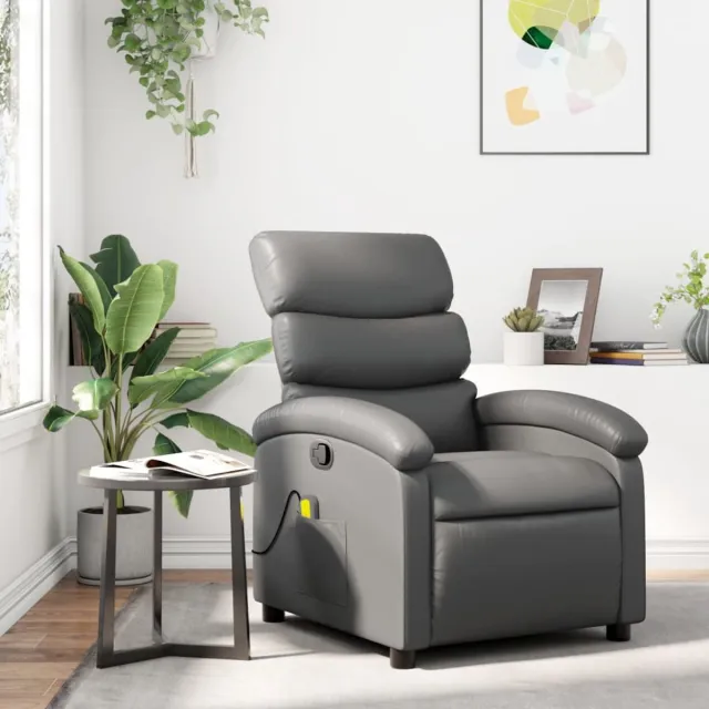 vidaXL Massagestoel - van - grijs - kunstleer