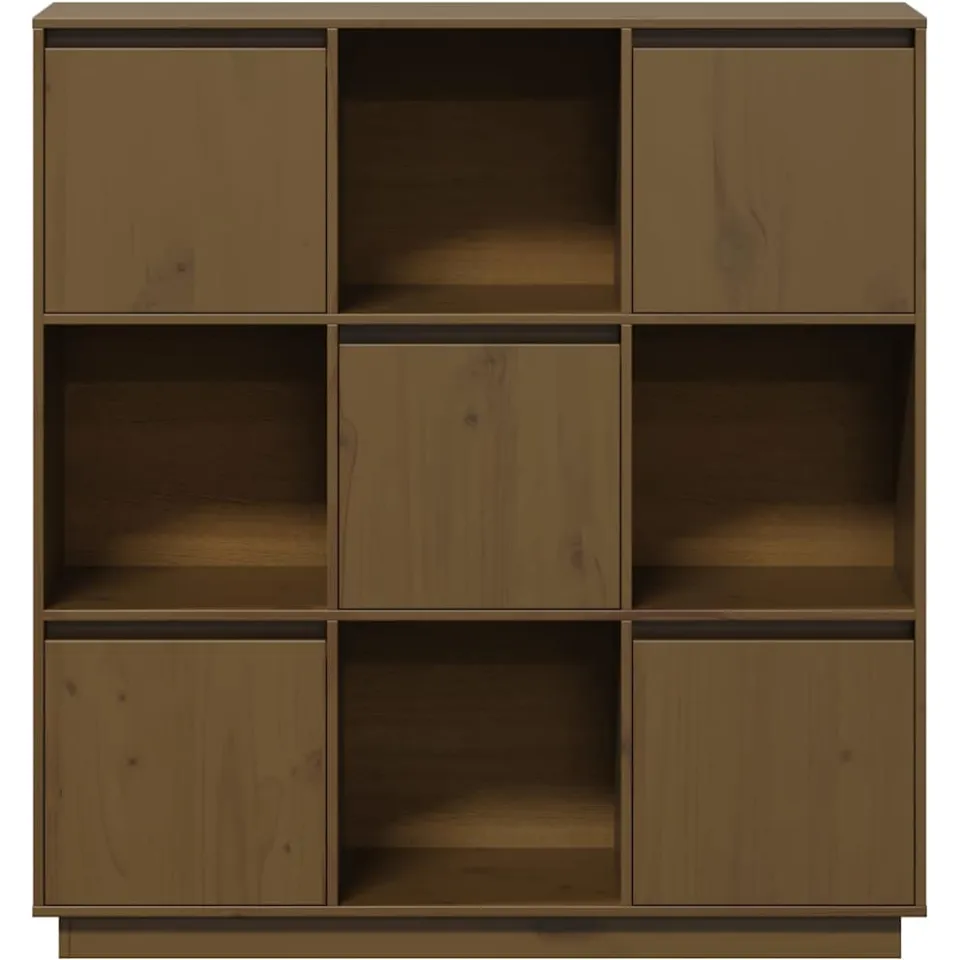 vidaXL Hoge kast 110,5x35x117 cm massief grenenhout honingbruin bruin, foto 4