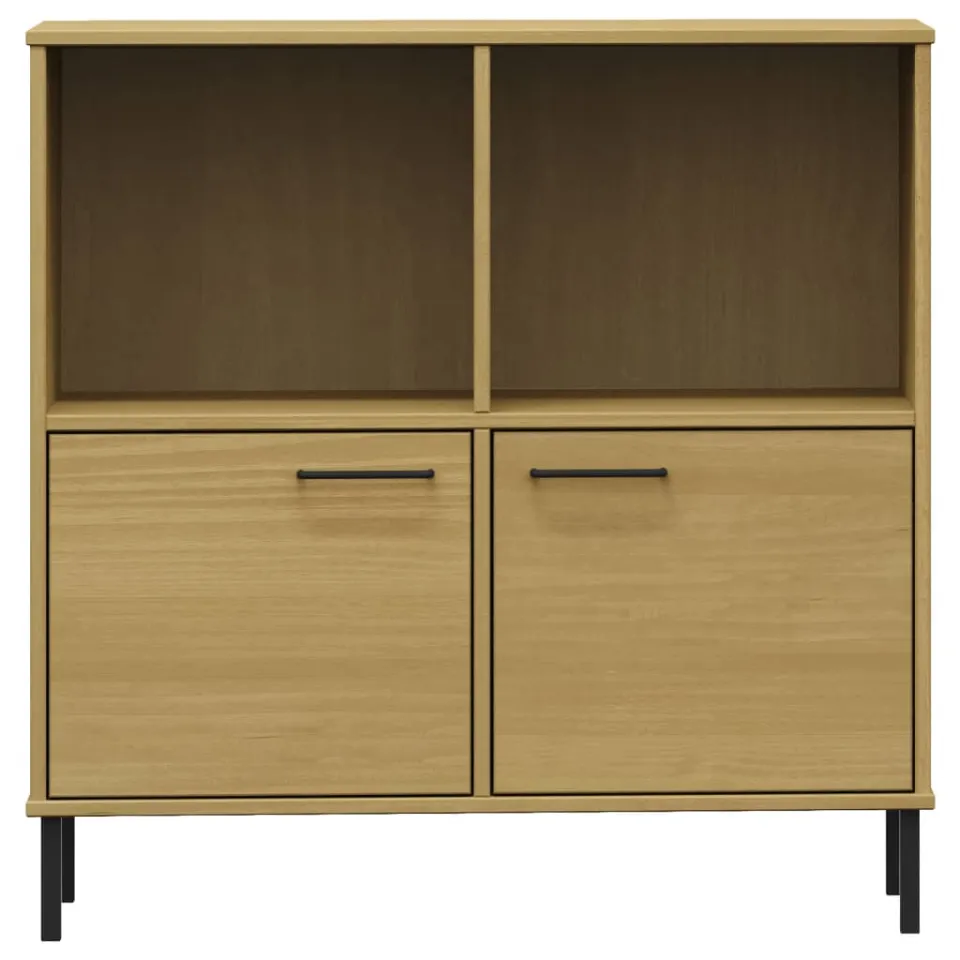 vidaXL Boekenkast met metalen poten OSLO 90x35x90,5 cm hout bruin