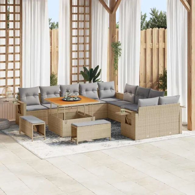 vidaXL Tuin Sofa Set 13 st Beige poly rattan