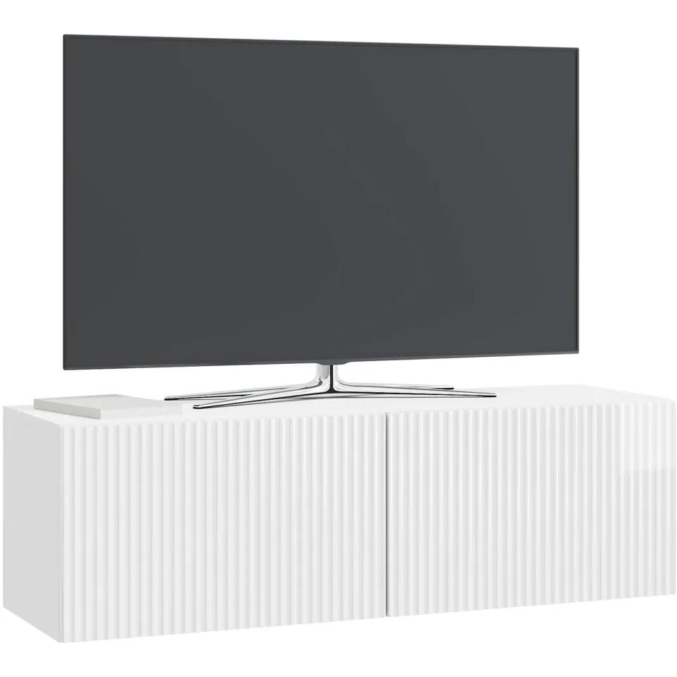 vidaXL Wandbeugel TV-kast 98 x 31 x 30 cm Hoogglans Wit Bewerkt hout, foto 3