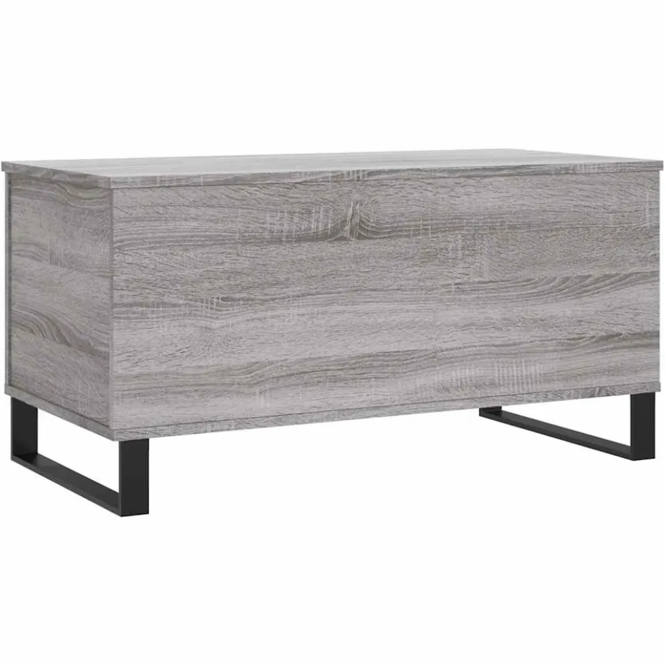 vidaXL Salontafel 90x44,5x45 cm bewerkt hout grijs sonoma eikenkleurig