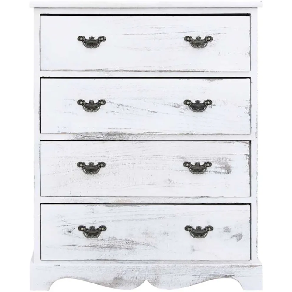 vidaXL Ladekast 60x30x75 cm hout wit, foto 3