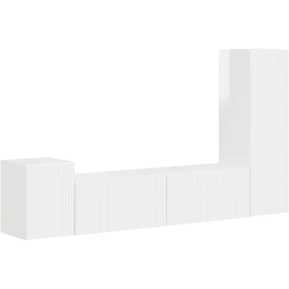 vidaXL Tv-meubelset 4 st 30 x 31 x 100 cm Hoogglans wit, foto 3