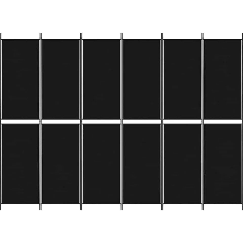 vidaXL Kamerscherm met 6 panelen 300x220 cm stof zwart