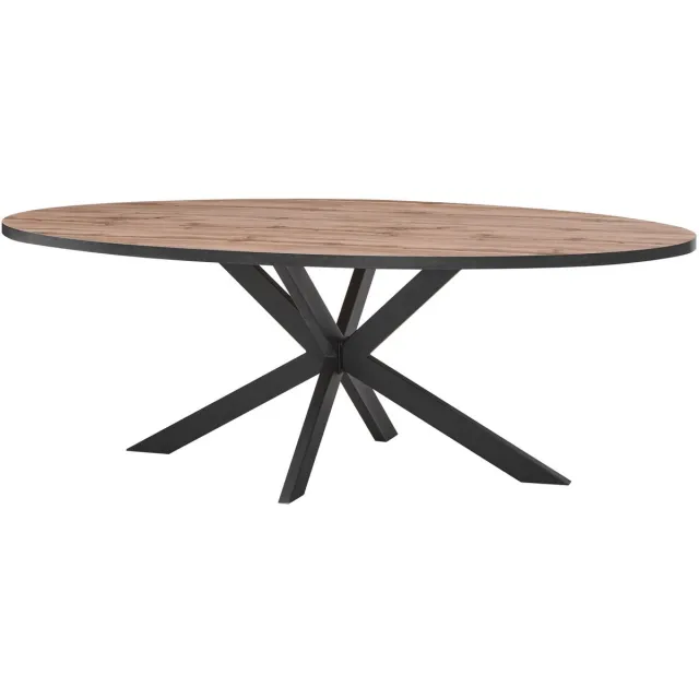 BELFURN Eetkamertafel ovaal 220x110 cm Elio in franse eik decor bruin