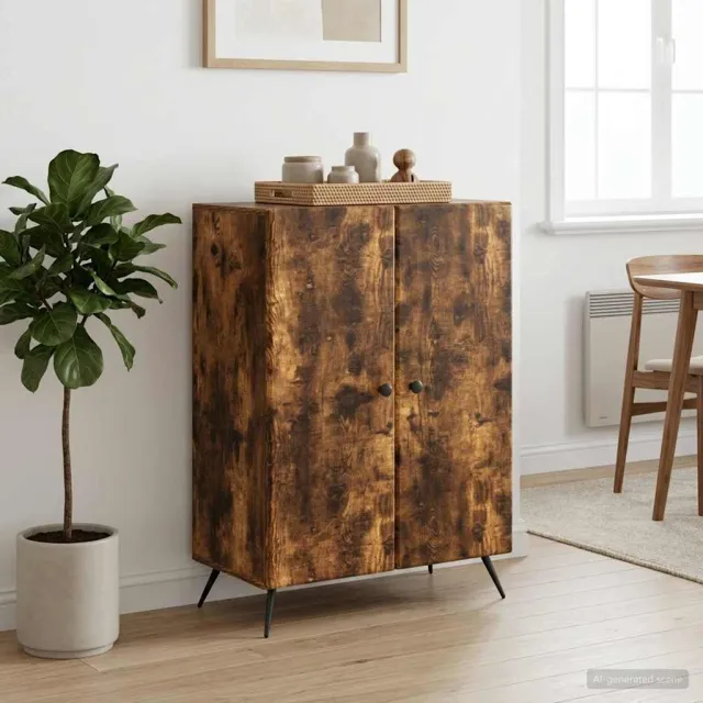 vidaXL Dressoir Gerookt eiken 66 x 34,5 x 90 cm Bewerkt hout Bruin