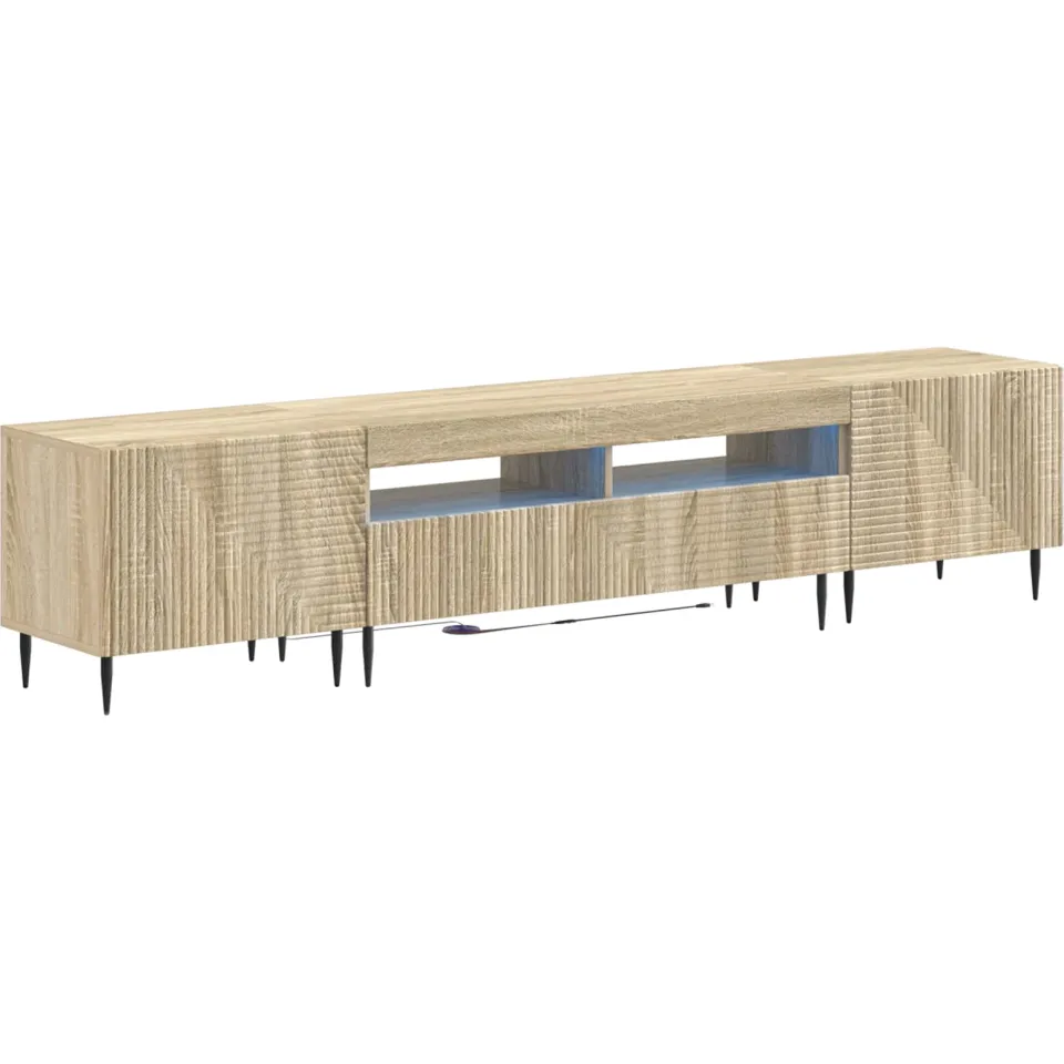 vidaXL 3-delige LED TV-kast Sonoma Eiken Bewerkt hout Bruin