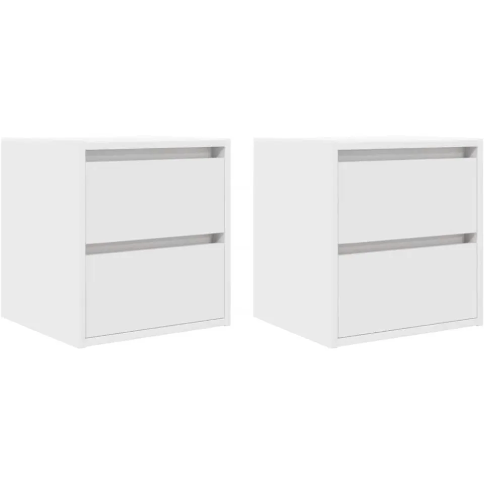 vidaXL Nachtkastjes wandgemonteerd 2 st 38x34x40 cm wit