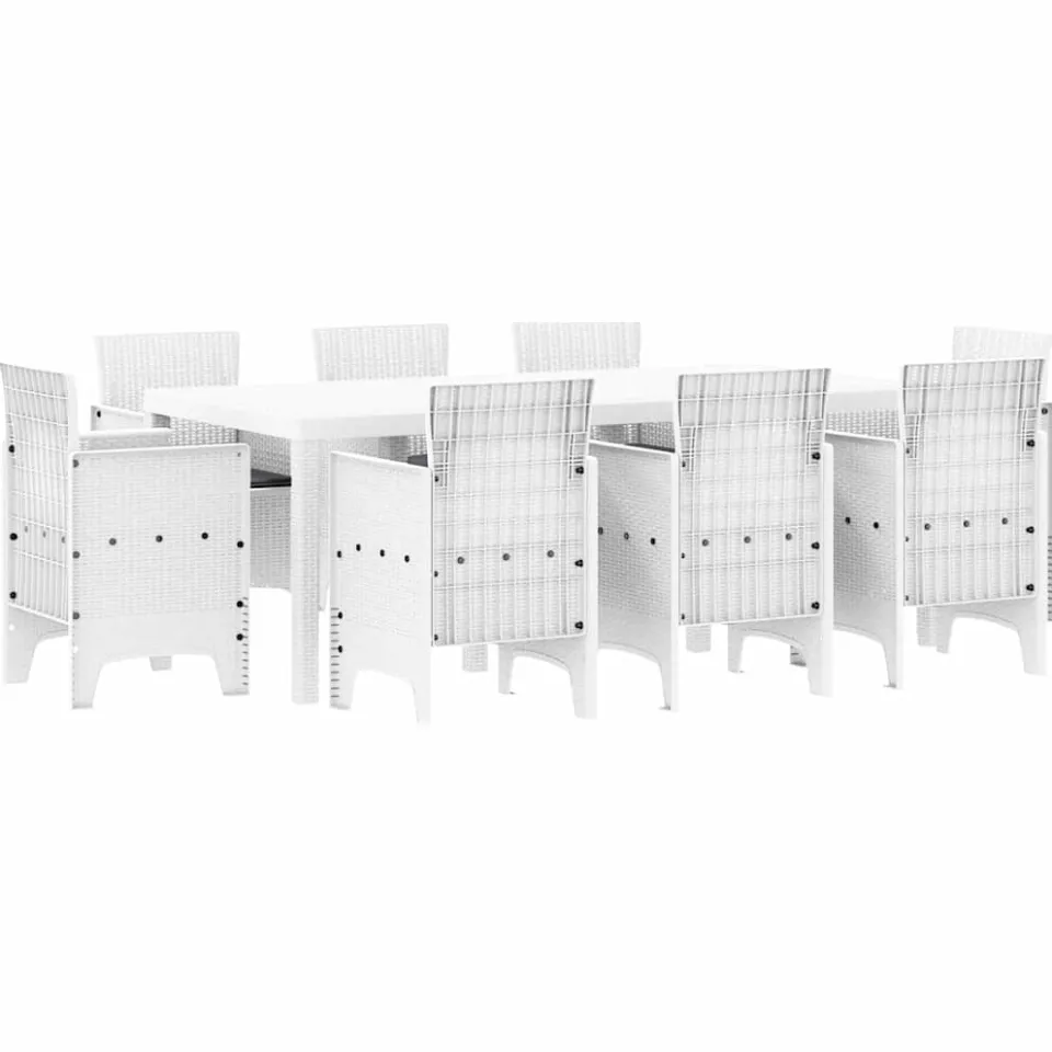 vidaXL Tuin eettafelset 9 st Wit Polypropyleen