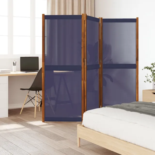 vidaXL Kamerscherm met 3 panelen 210x180 cm donkerblauw blauw, foto 2
