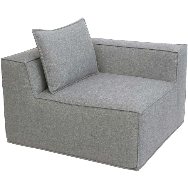 MCW Hoekstuk/accessoire voor bank MCW-O54, loungestoel gestoffeerde stoel armleuning, stof/textiel (300 g/m²) 63 x 97 x 97 cm ~ lichtgrijs