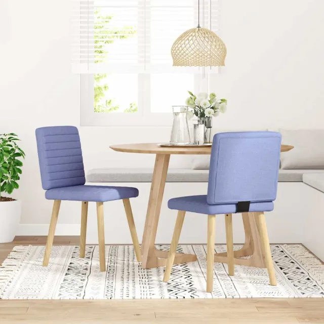 vidaXL Eetkamerstoelen 2 st stof jeansblauw