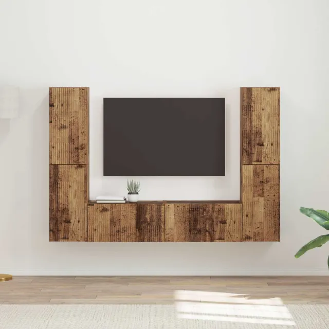 vidaXL Tv-meubelset 6 st 31 x 30 x 60 cm Oud hout Bruin