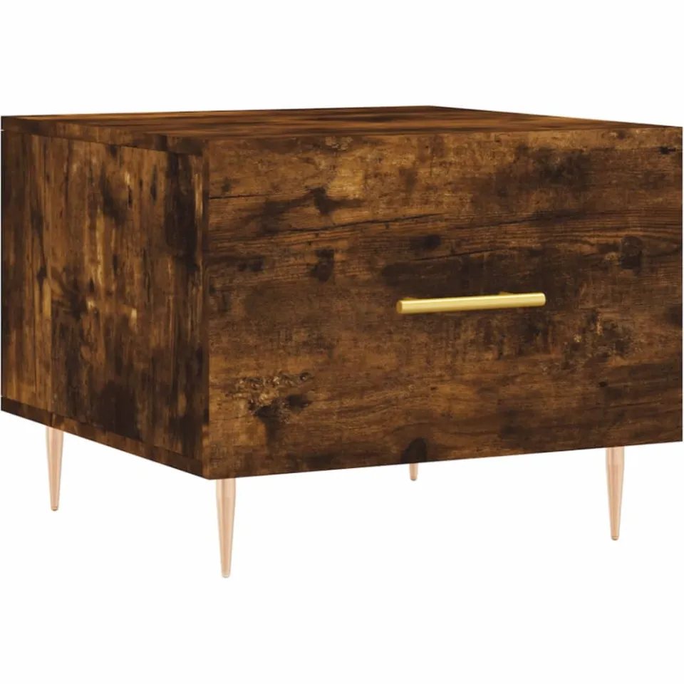 vidaXL Salontafel 50x50x40 cm bewerkt hout gerookt eikenkleurig, foto 3