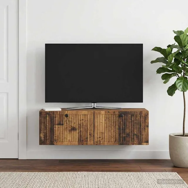 vidaXL Wandbeugel TV-kast Oud hout 98 x 31 x 30 cm Bewerkt hout Bruin