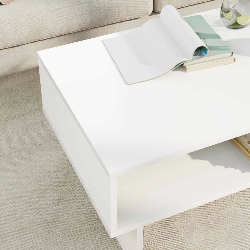 vidaXL Salontafel Wit 80 x 46 x 35 cm Bewerkt hout, foto 4