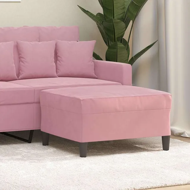 vidaXL Voetenbank 70x55x41 cm fluweel roze, foto 2