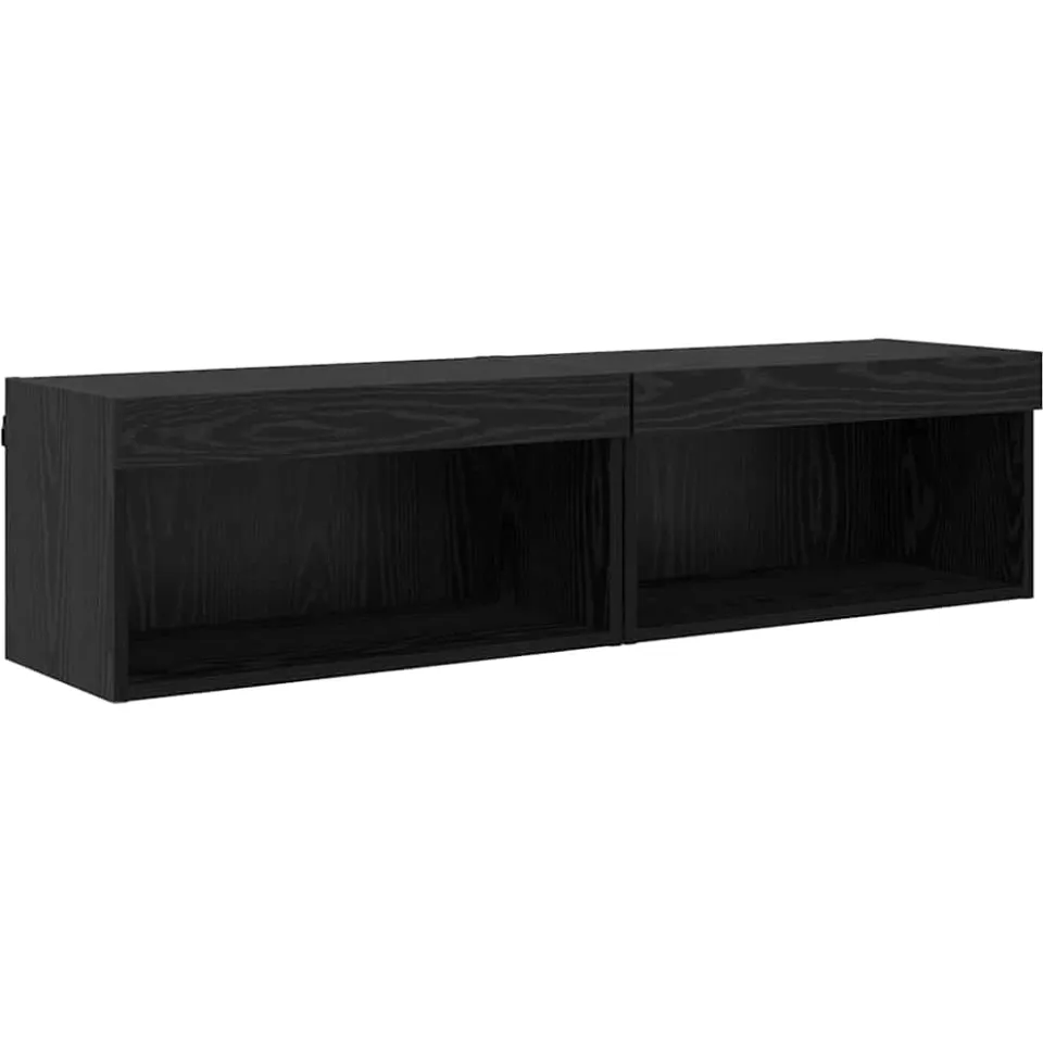 vidaXL Tv-meubelset 2 st Zwart Eiken Bewerkt hout, foto 3
