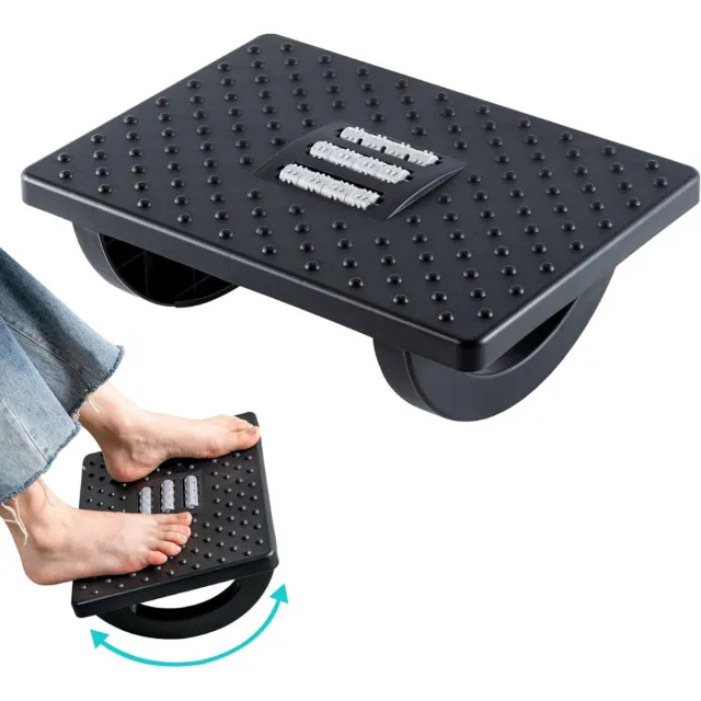 AMA Voetensteun Bureau - Voetensteun - Voetensteunkussen - 35x30x15cm - met Massagefunctie Zwart