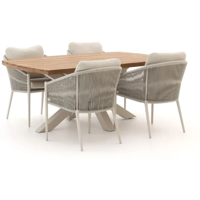 Bellagio tuinmeubelen Bellagio Mineo/Induno deens Ovaal 180cm dining tuinset 5-delig taupe, foto 2