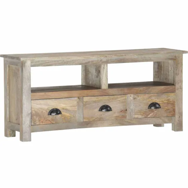 vidaXL Tv-meubel 110x30x50 cm massief mangohout Grijs