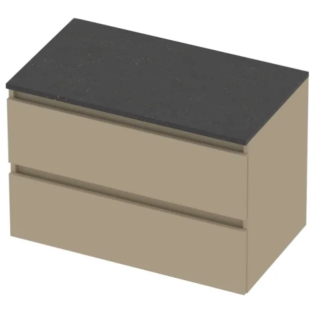 Basic-Line Deck 46 Badmeubelset Greeploos 80x46x58 cm Mat Beige Blue Stone Grijs