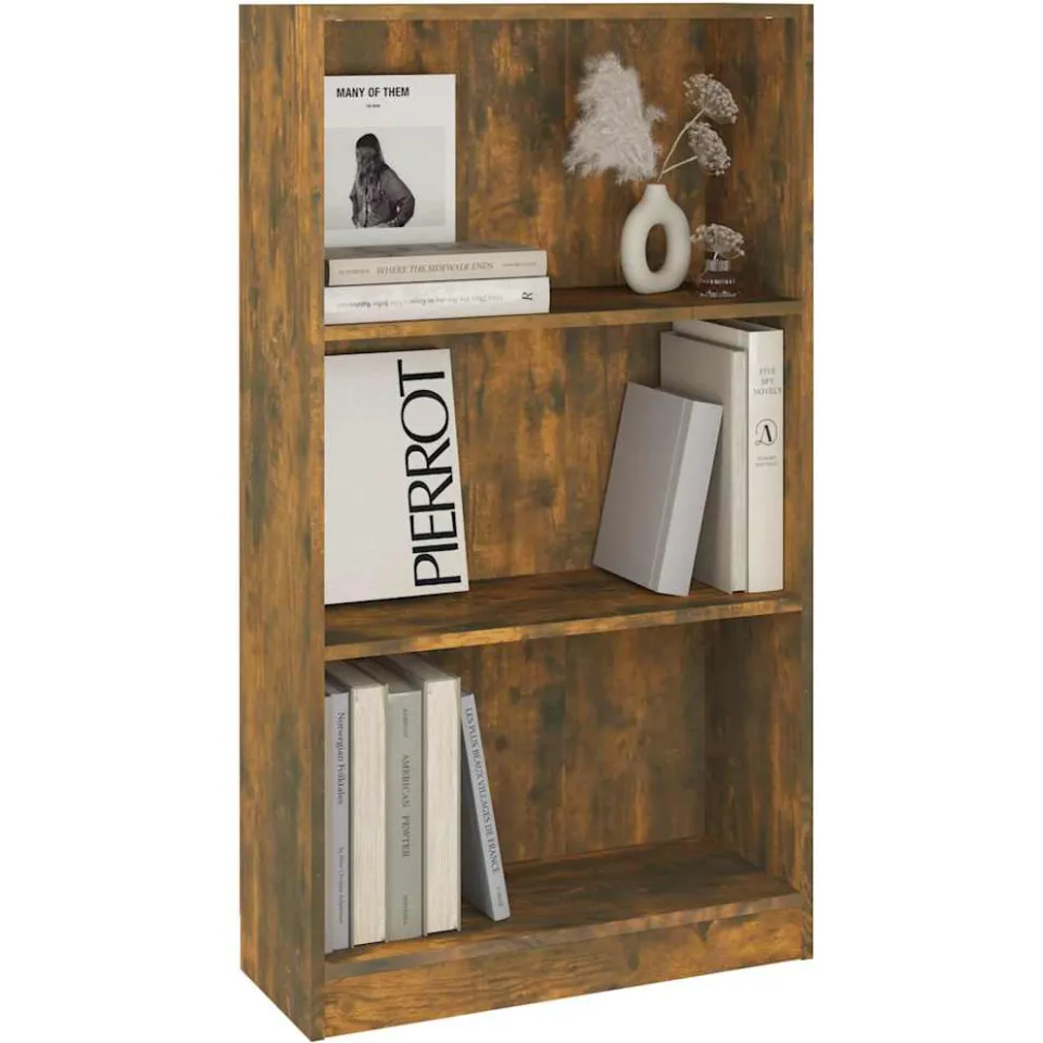 vidaXL Boekenkast 60x24x109 cm bewerkt hout gerookt eikenkleurig Bruin