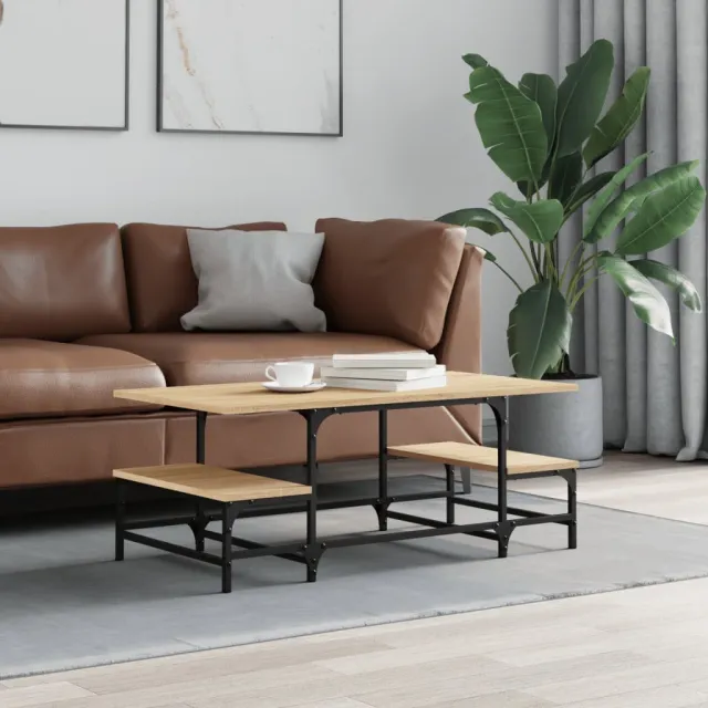 vidaXL Salontafel 100x50,5x40 cm bewerkt hout grijs sonoma, foto 2
