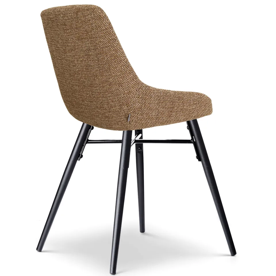 Nolon Nena-Isa eetkamerstoel bruin blend - zwart houten onderstel, foto 4