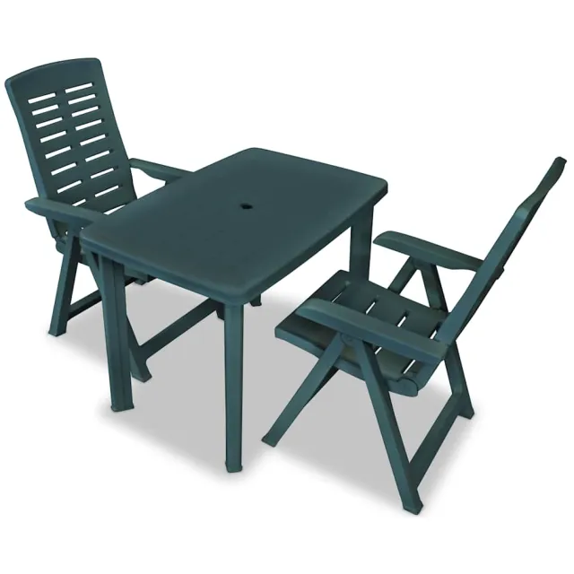 vidaXL 3-delige Bistroset kunststof groen