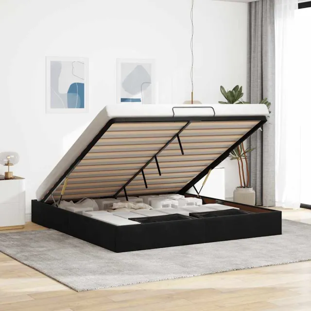 vidaXL Ottoman bedframe zonder matras 180x200 cm fluweel zwart