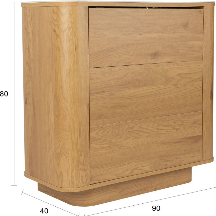 Housecraft Living Almira Ladekast Hout/ Marmerlook Naturel, foto 3